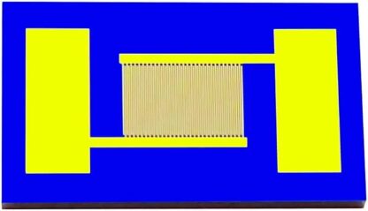 IDE Interdigitated electrode on Silicon, Gap 20 μm, 4 mm x 7 mm - Image 2